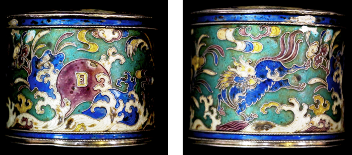 Chinese Export Silver and Cloisonne Canister by Jing Fu Adrien von Ferscht, www.chinese-export-silver.com