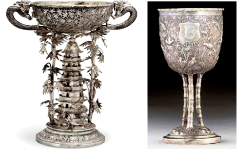 Hoaching Tzza & Goblet 19th Century Adrien von Ferscht, www.chinese-export-silver.com