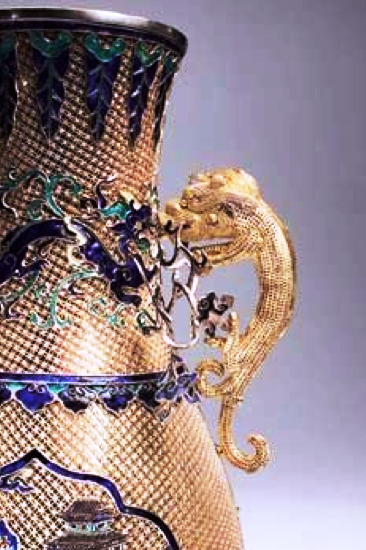 Late 18th Century Chinese Export Silver Filigree Vase Detailing Adrien von Ferscht, www.chinese-export-silver.com