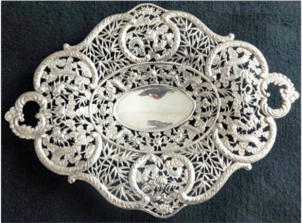 Wang Hing Chinese Export Silver Dish