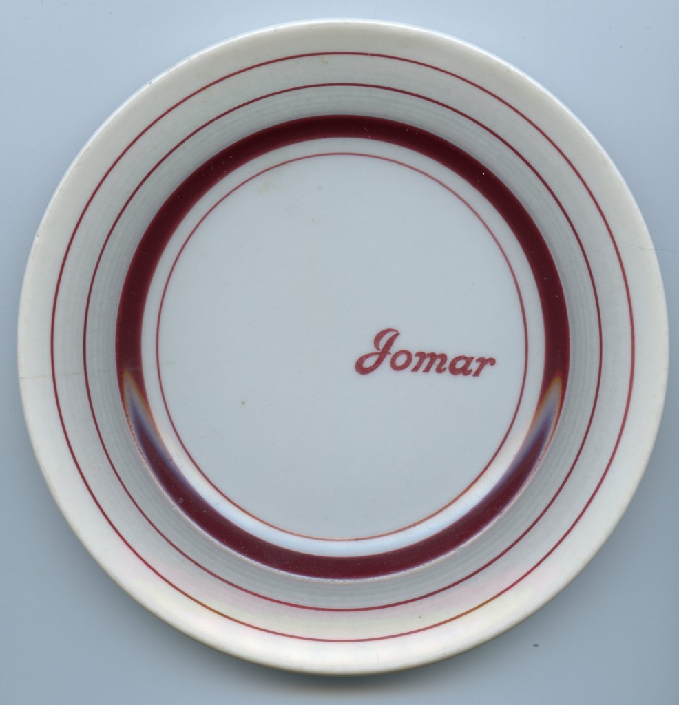 The Jomar name appeared on the front of the plates.