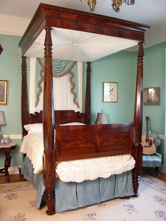 Made of empire flame mahogany, this full tester plantation bed, made circa 1850 and measuring 9 feet, 5 inches in height, are among the many items that will be up for auction.