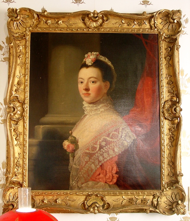 This oil on canvas is a depiction of a duchess in Tudor-period dress by Ramsay Reinagle (1785-1862).