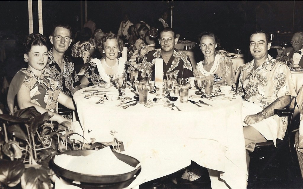 Howard and Gladys Hope (fourth and fifth from the right) wearing Hawaiian couture in the 1950s. Howard Hope asked his son Dale to come to work for him in 1973. (Photo: Dale Hope)