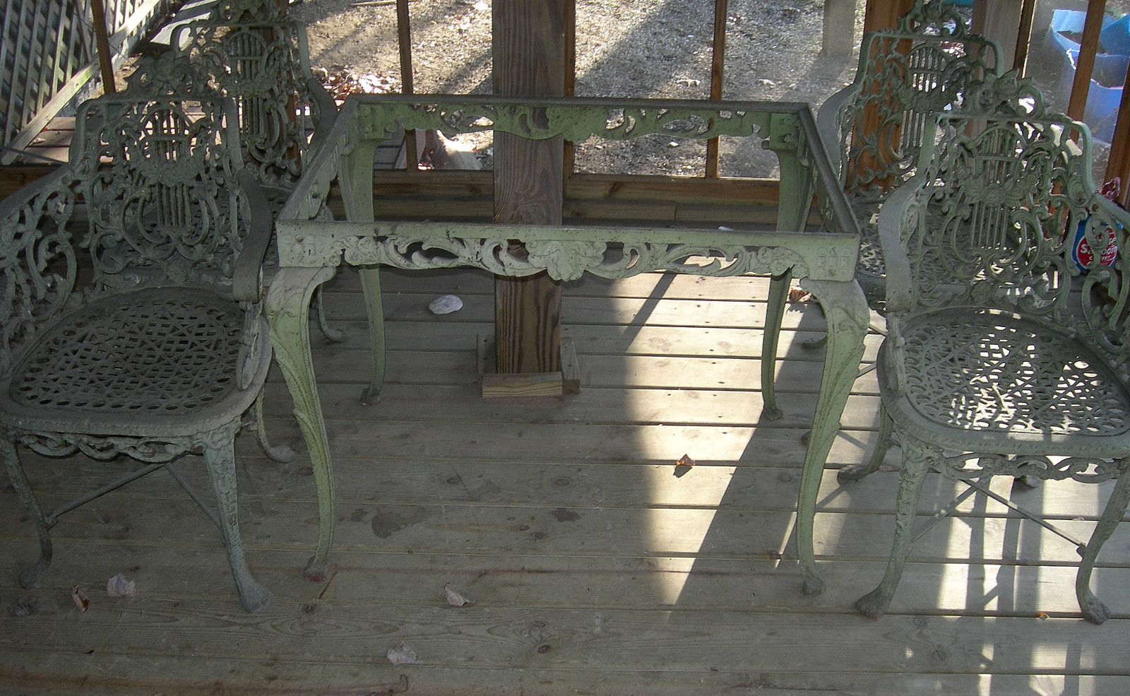 Cast Iron Lawn Chairs 1840's 1850's Beautiful and A Cast Iron Table